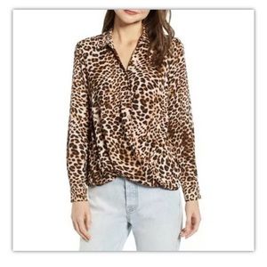 All In Favor Leopard Blouse size small. Condition is "New with tags".